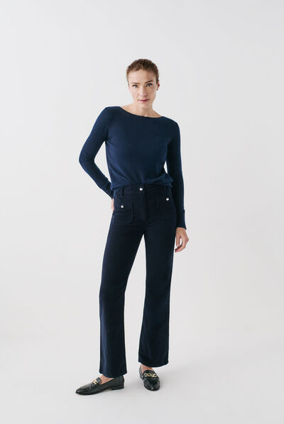Pantalón pelley azul marino mujer