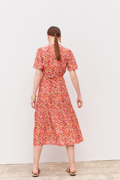 Abito Lana arancio donna