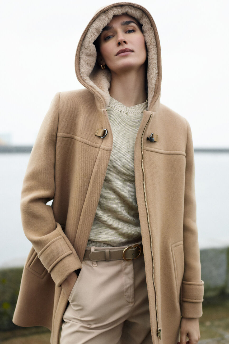 Manteau guimotin camel femme