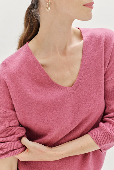 pull ambre rose femme