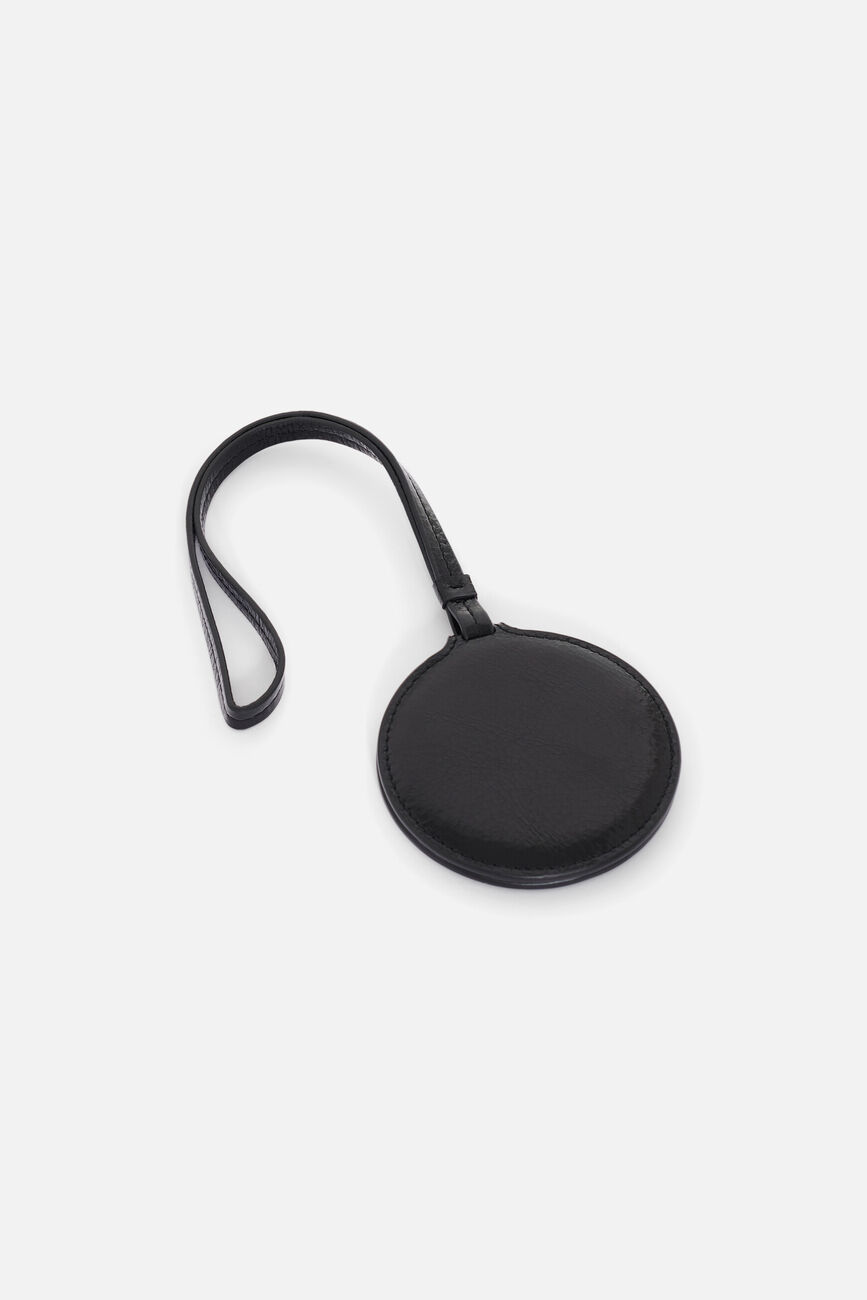 Miroir Sibel en cuir naturel noir femme