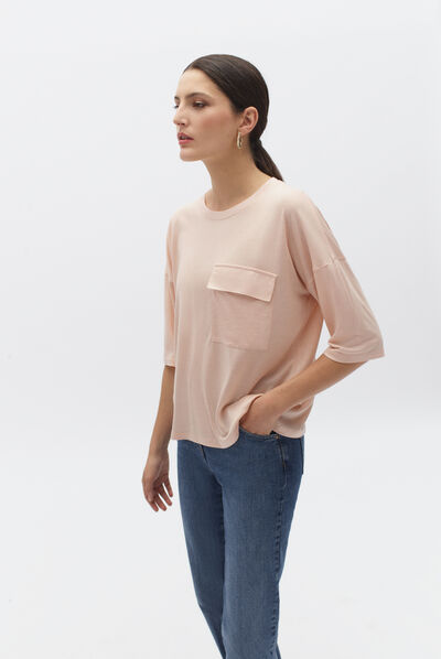 t-shirt amanda rosa pastello donna