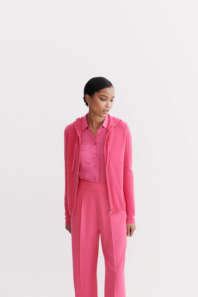 gilet basile b rose fushia femme