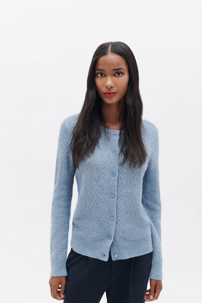 Gilet mash bleu ciel femme