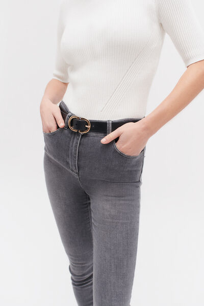 pantalon tom gris femme