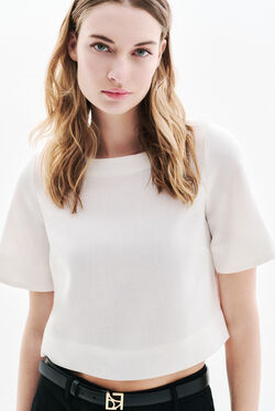 Blouse Cynthia1 100% lin ecru femme