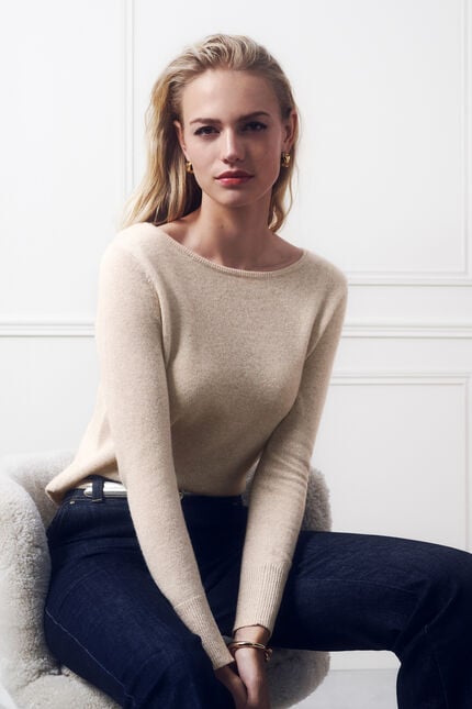 Lurex trui Zoan zand vrouw