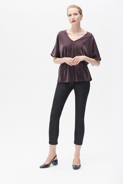 T-shirt tlise ameixa mulher