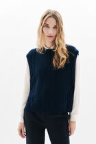 hiris poncho navy blue woman