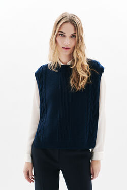 hiris poncho navy blue woman