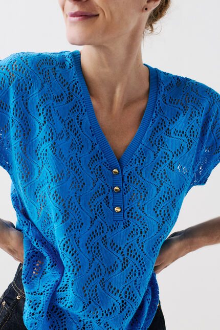 T-shirt tnoe bleu turquoise femme