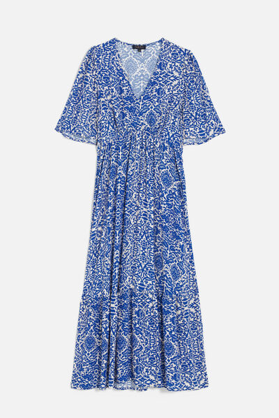 Vestido tania3 azul mulher