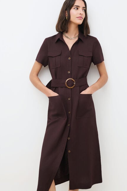 Robe Rlaurine marron fonc&eacute; femme
