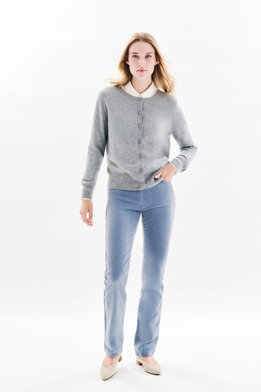 Cardigan mcaroline 100 % kaschmir grau damen