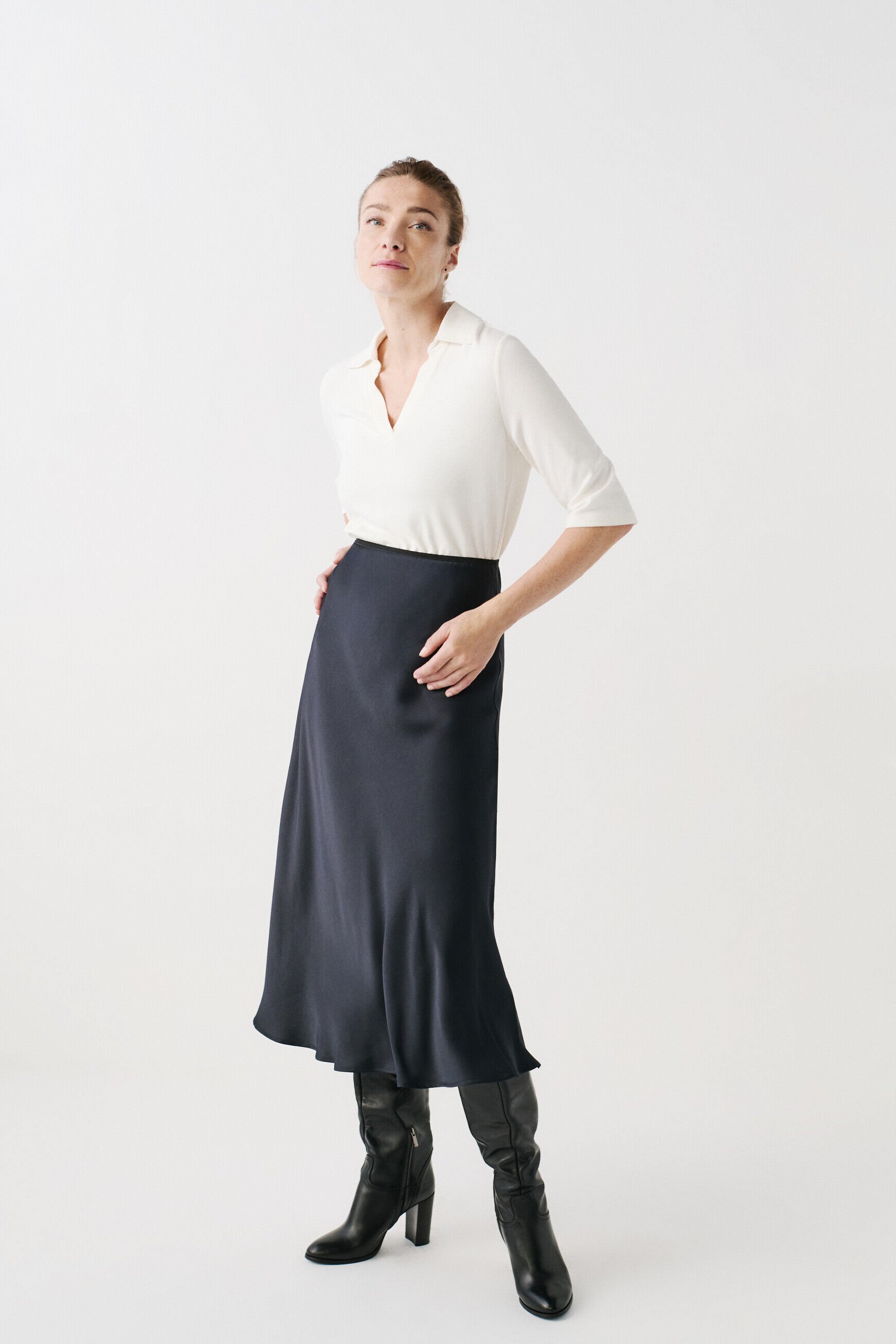 Jupe jalentina bleu marine femme