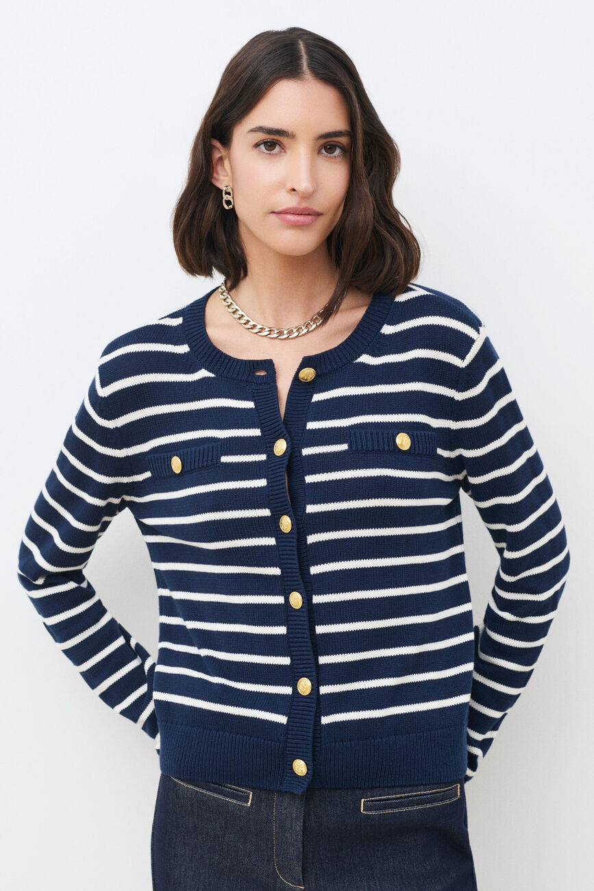 Pull Mrobin bleu marine femme