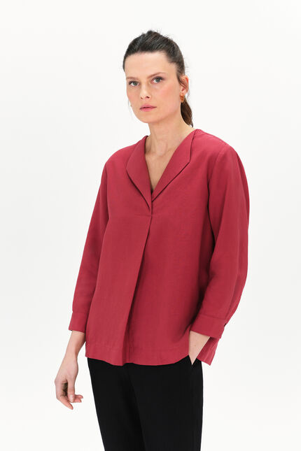 Blouse cachou marron fonce femme