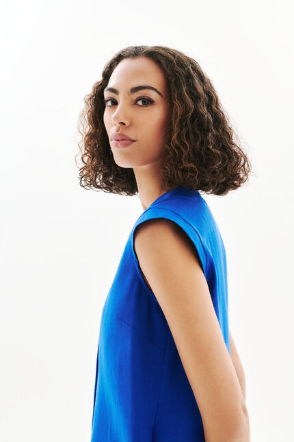 robe pamela 100% lin bleu femme