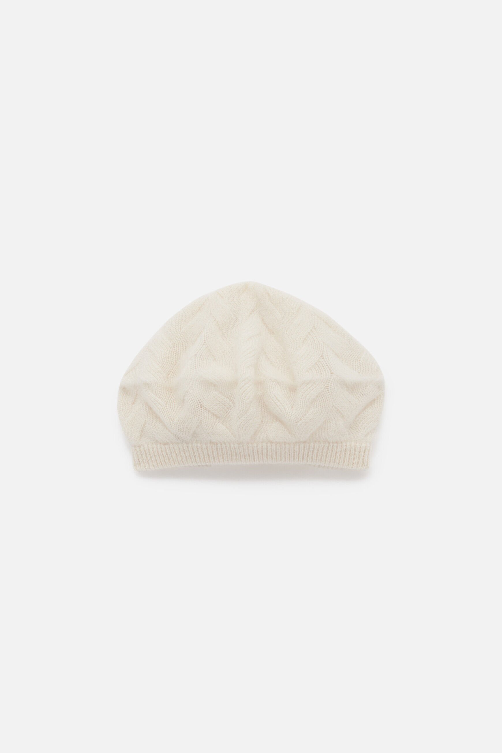 Beret berra 100% cachemire ivoire femme