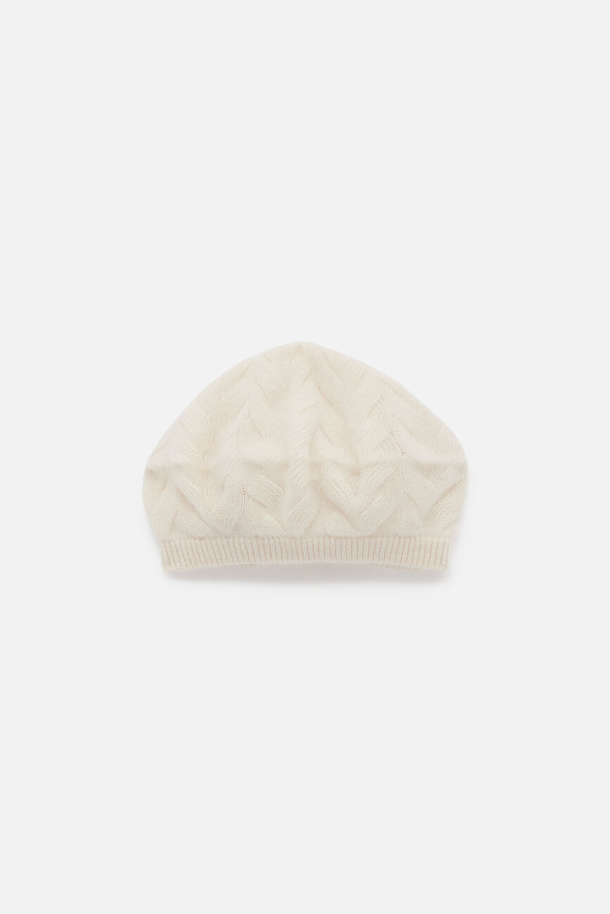 Beret berra 100% cachemire ivoire femme