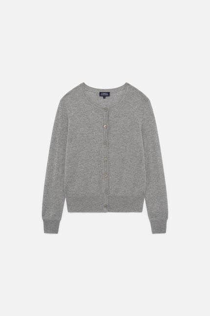 Cardigan mcaroline 100 % kaschmir grau damen