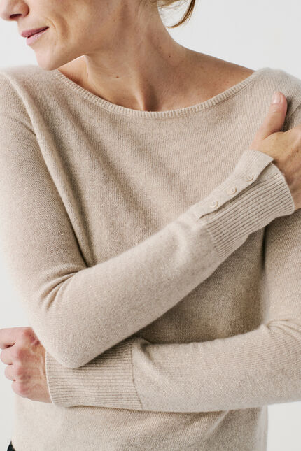 Lurex trui Zoan zand vrouw