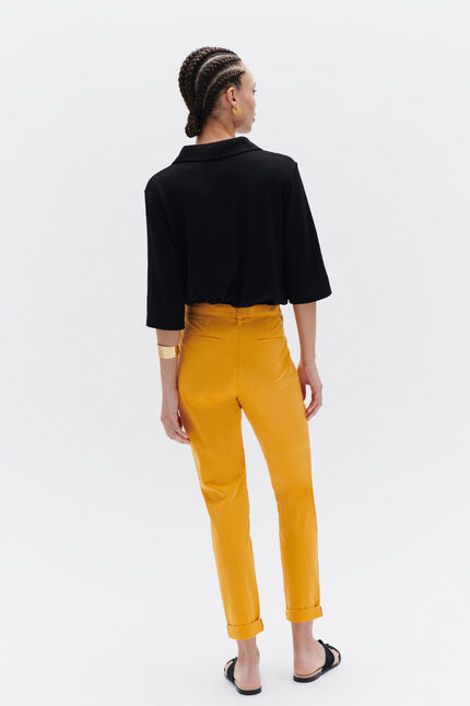pantalon adelmo jaune moutarde femme