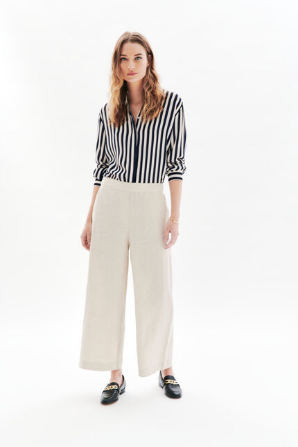 Pantalon pandi 100% lin sable femme