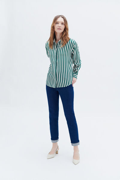 Camisa Caby verde oscuro mujer