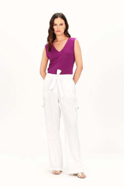 Pantalon porto blanc femme