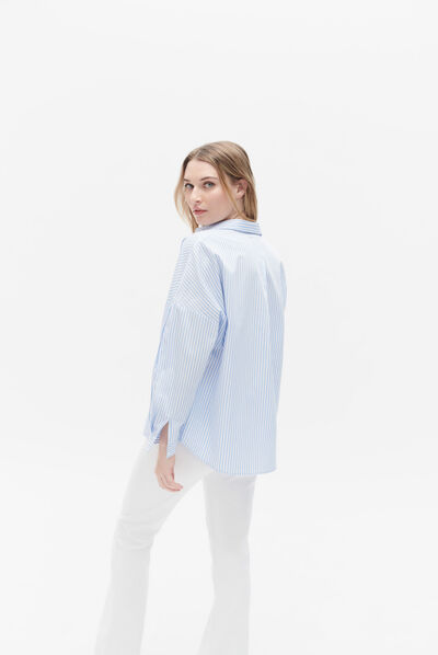 Camisa Claudine azul céu mulher