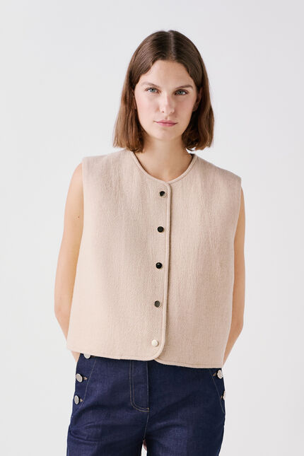 Veste virgule beige femme
