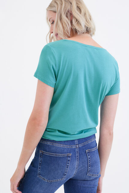 T-shirt Janice Toutes à l'école turchese donna