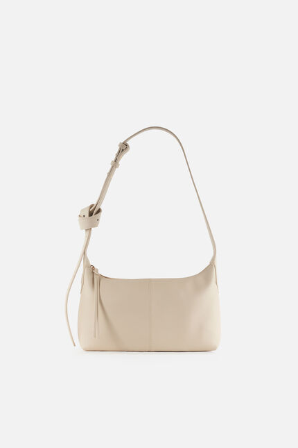 Sac Soa en cuir naturel ecru femme