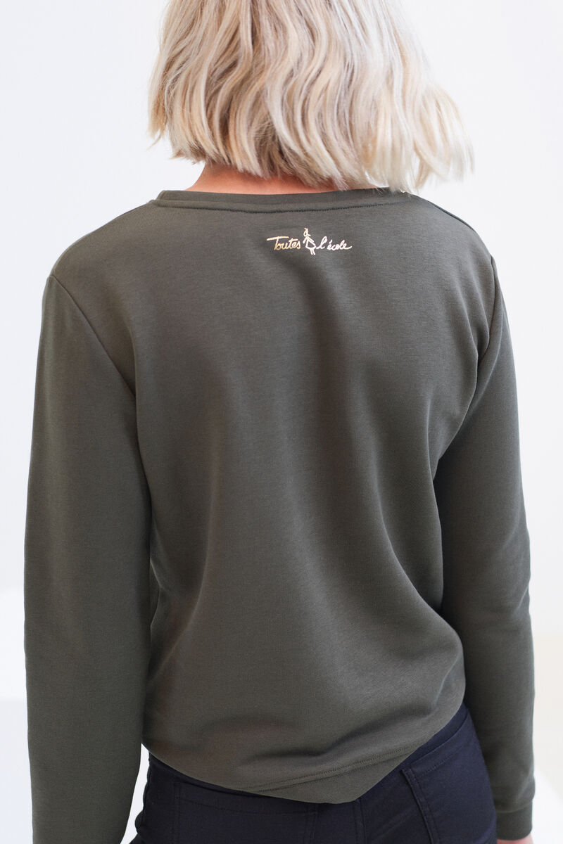 Sweat Jason vert kaki femme