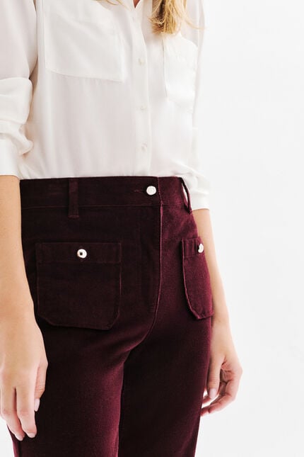 Pantalon pelley bordeaux femme