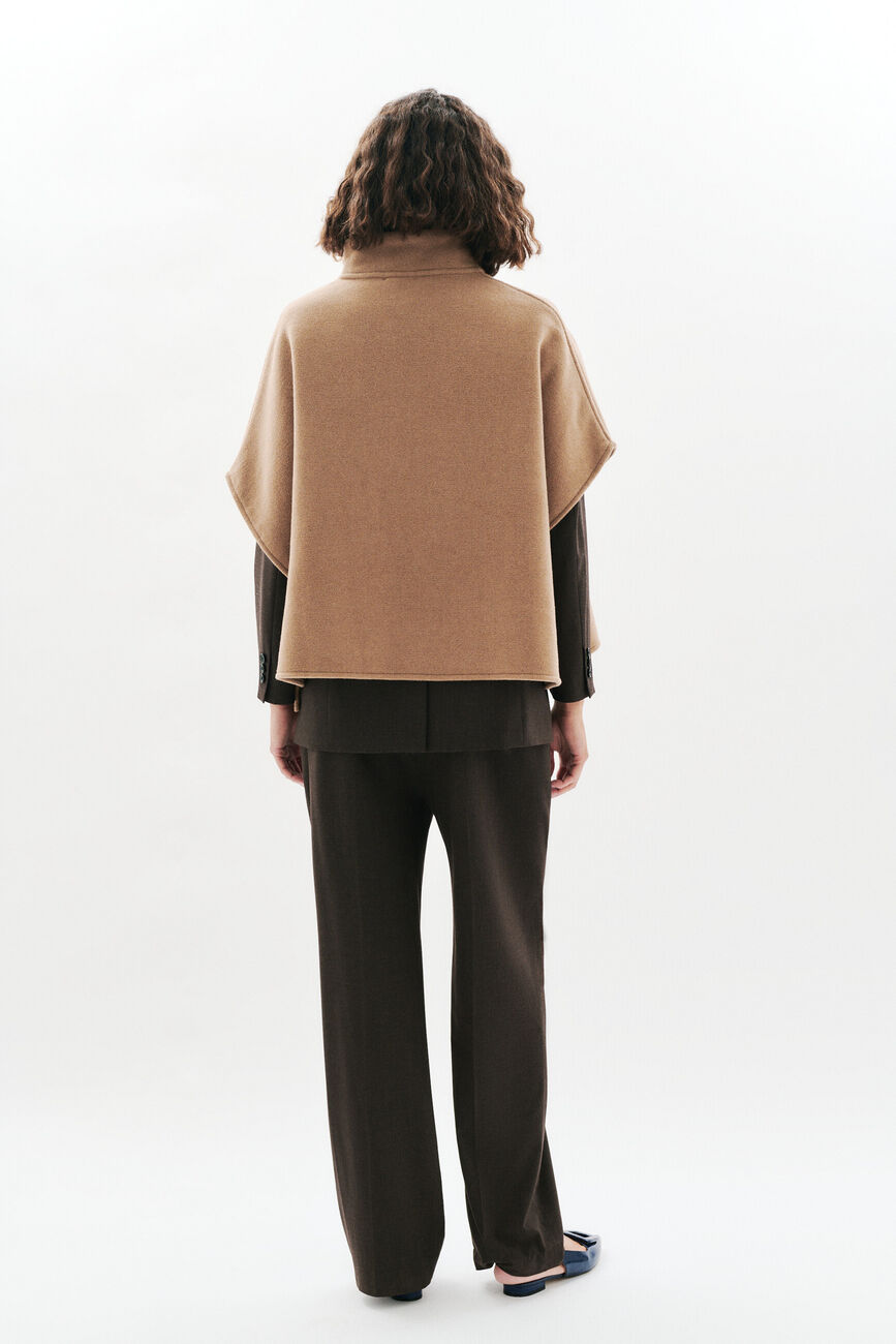 Poncho Holan camel femme