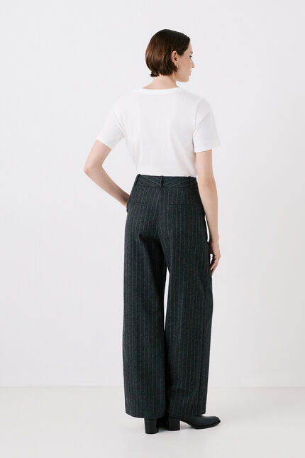 Pantalon pambre gris fonce femme