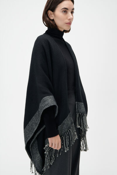 Poncho harone noir femme