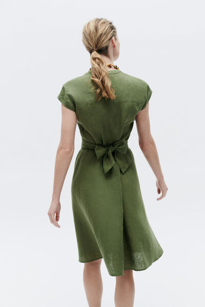 robe rosine vert kaki femme