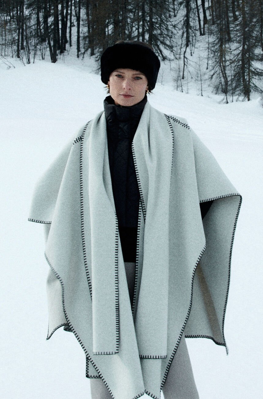 Poncho hester beige woman