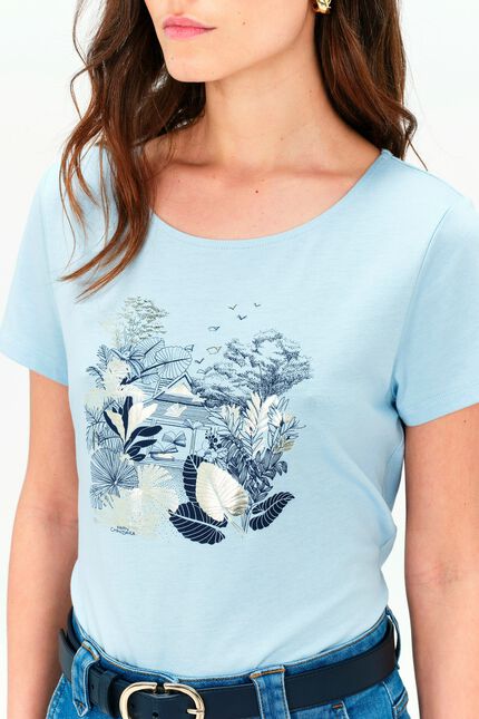 T-shirt Toutes à l'école taxime house denim stone donna