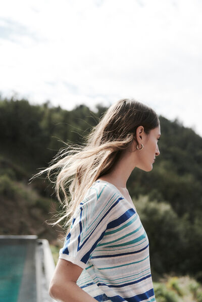 pull milano bleu electrique femme