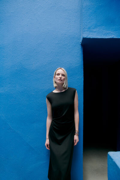 Vestido Rwhitney negro mujer