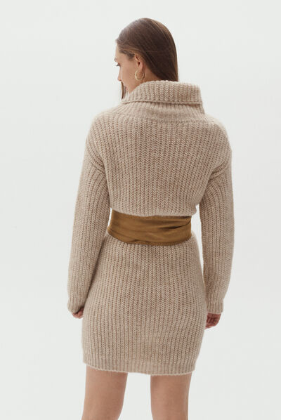 robe dona beige femme