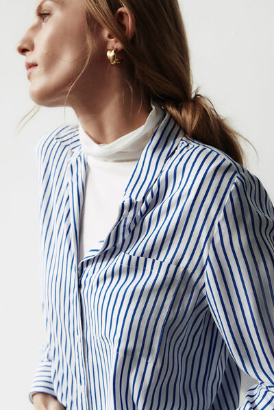 chemise tania bleu electrique femme
