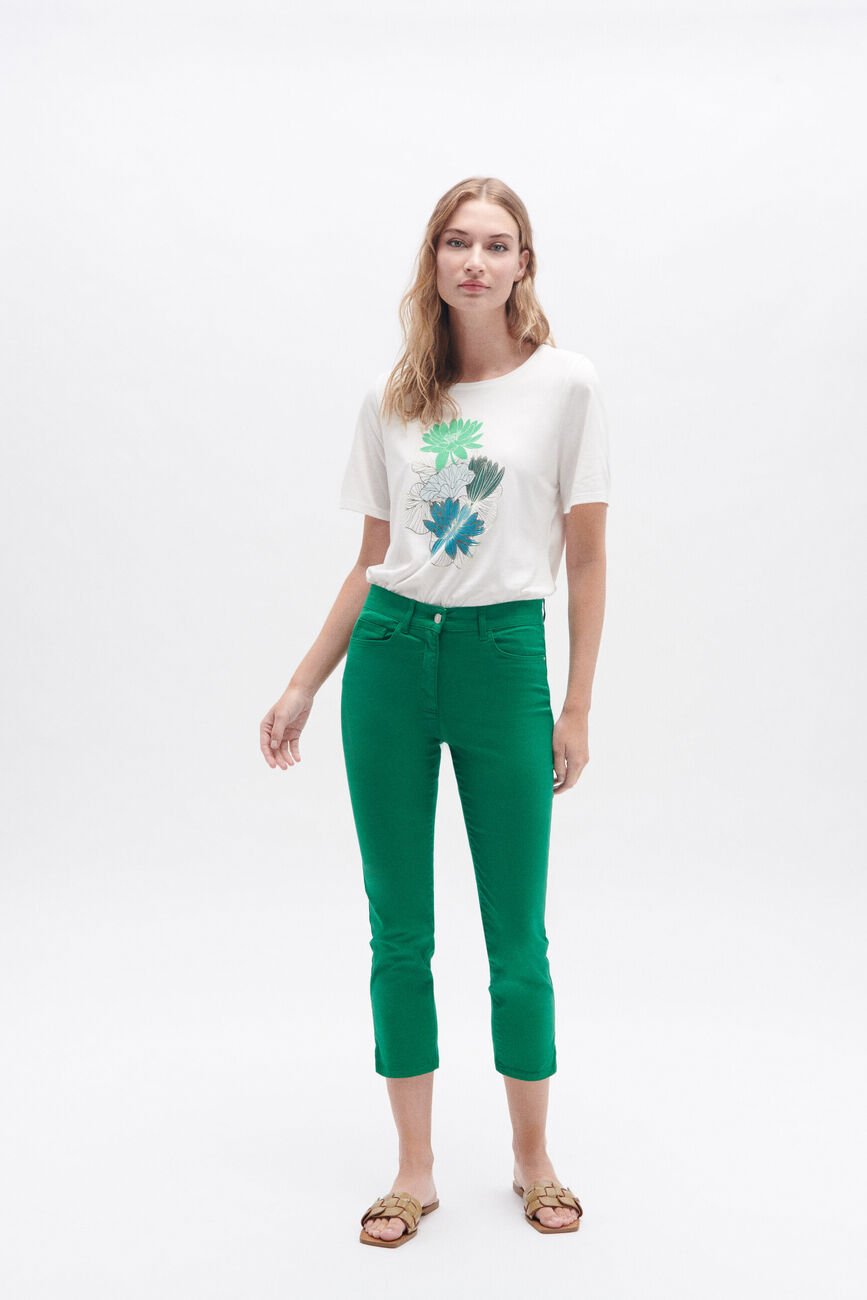 pantacourt mason vert menthe femme