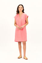 Mirabelle 100% linen dress bright pink woman