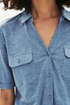 Estela 100% linen shirt blue-grey woman