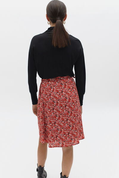 T-shirt Alton met rolkraag zwart vrouw